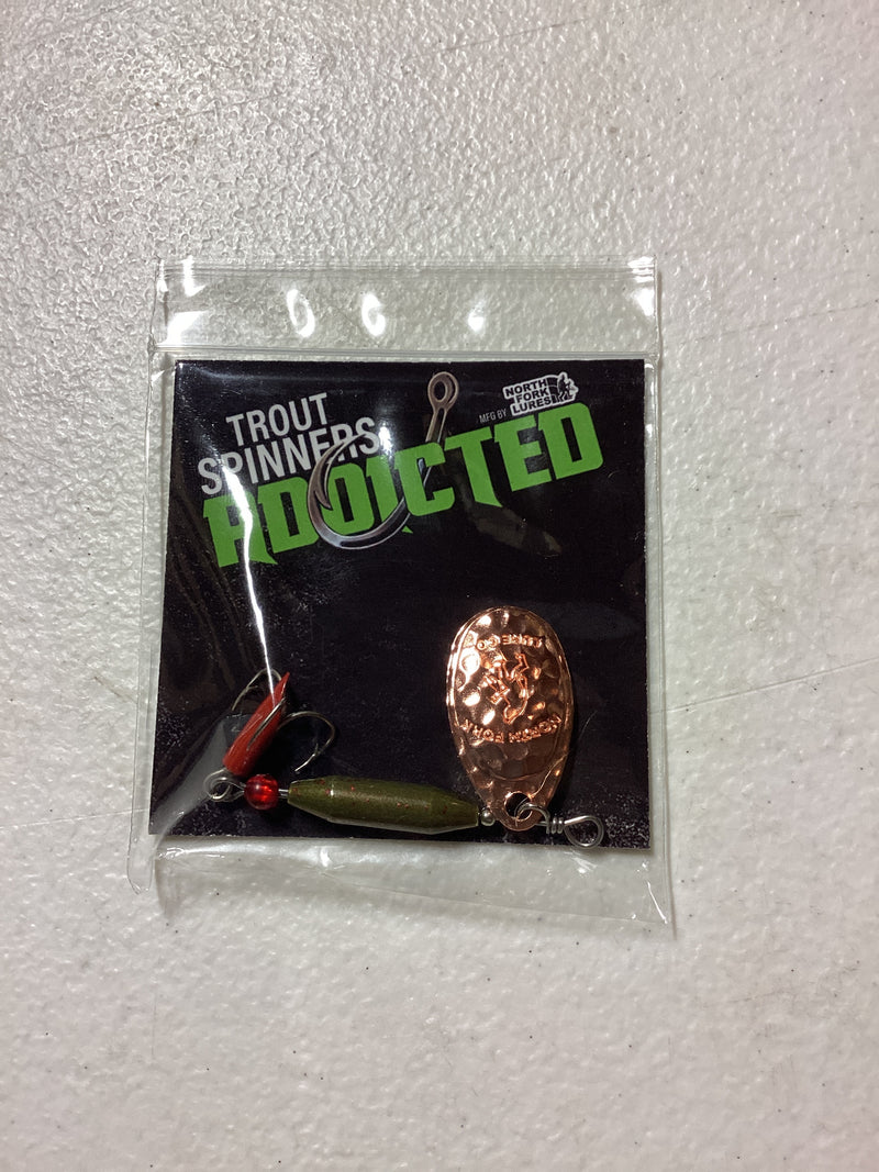 Load image into Gallery viewer, Bug ‘Em Trout Spinner Olive Annihilator