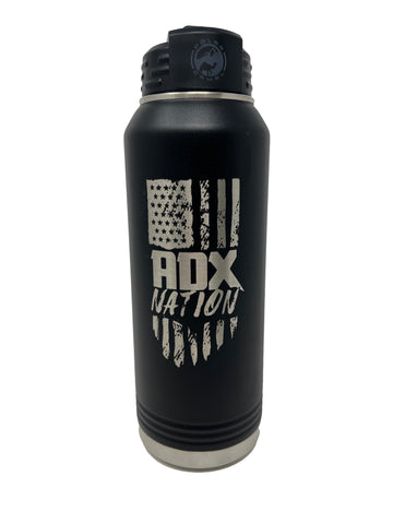 Black ADX Nation 32oz Stainless Water Bottle With Straw