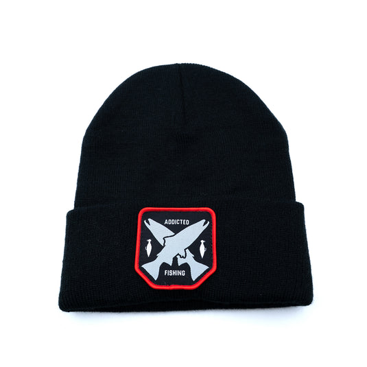 Red Chrome Steelhead Badge Beanie