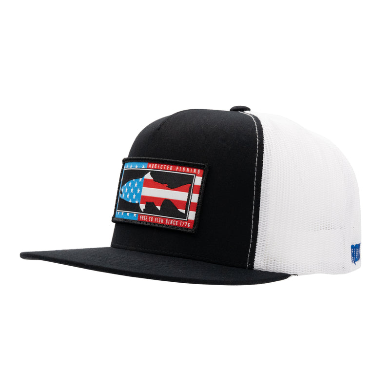 Load image into Gallery viewer, Free To Fish Flat Bill Trucker Hat