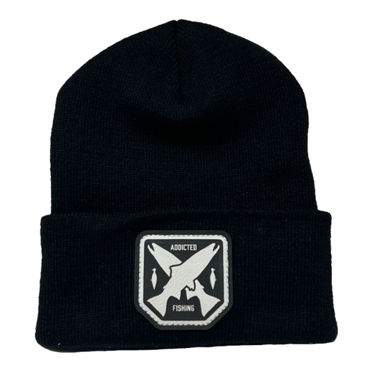 White Chrome Steelhead Badge Beanie