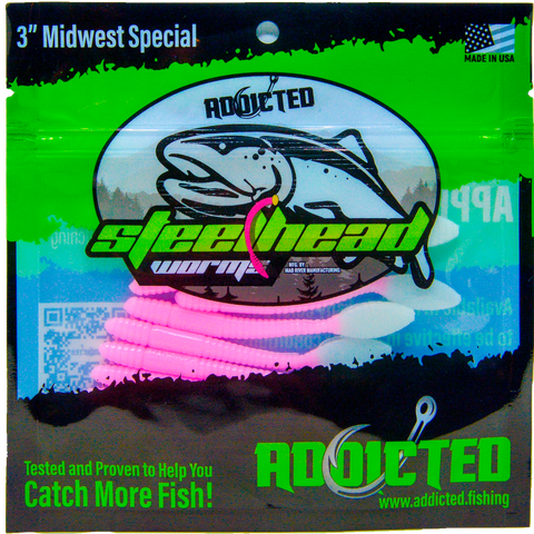 Ghost Pink Worms - 3" Midwest Special