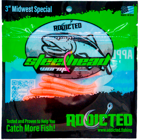 Peach Legend Worms - 3" Midwest Special