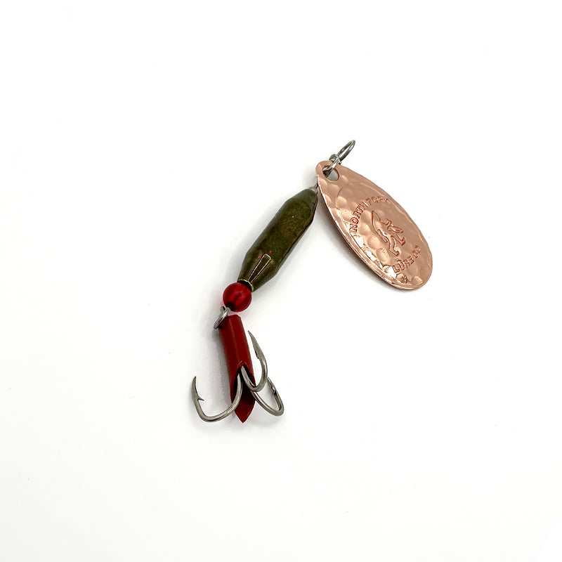 Load image into Gallery viewer, Bug ‘Em Trout Spinner Olive Annihilator