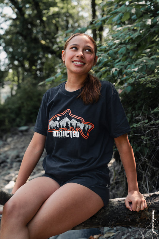 Angler Orange Fish Mountain T-Shirt