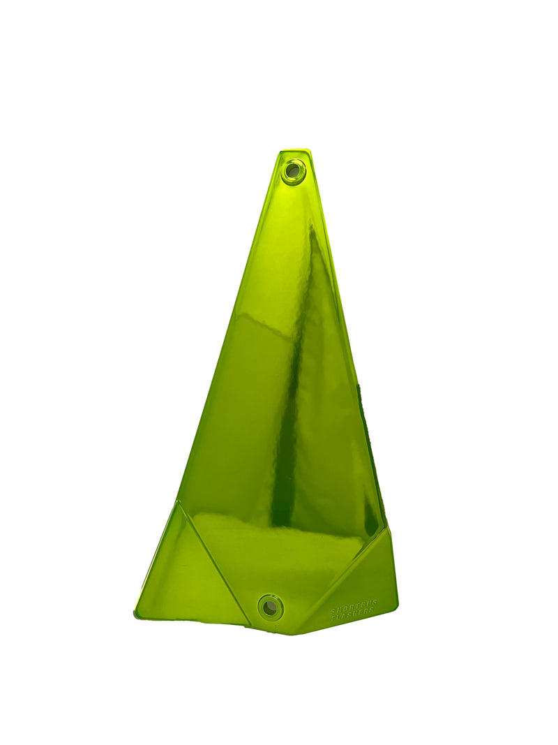 Load image into Gallery viewer, Candy Triangle Chartreuse Mirror Flasher