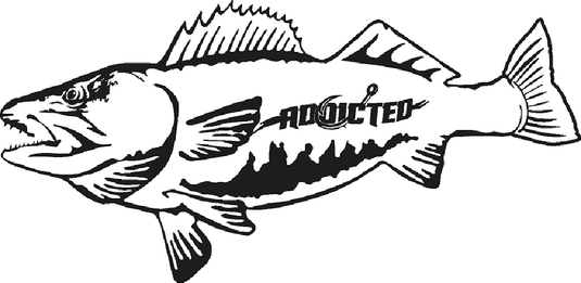 Walleye Decal Black