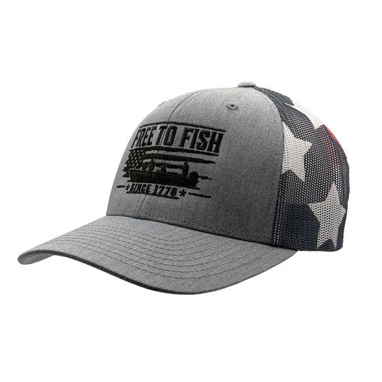 Free To Fish 250th Anniversary Patriotic Trucker Hat