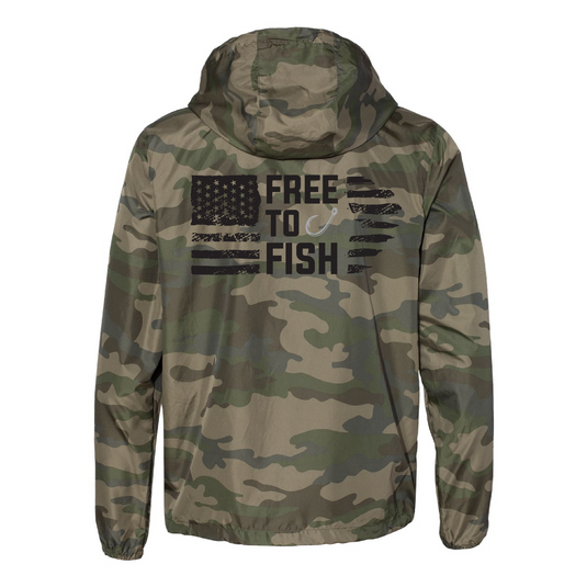 Free to Fish Camo Windbreaker