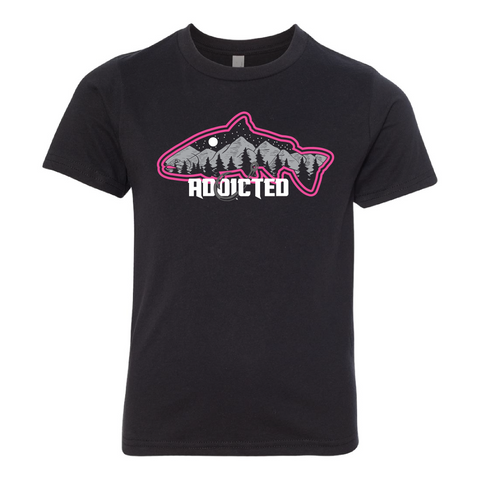 Hot Pink Fish Mountain Youth T-Shirt