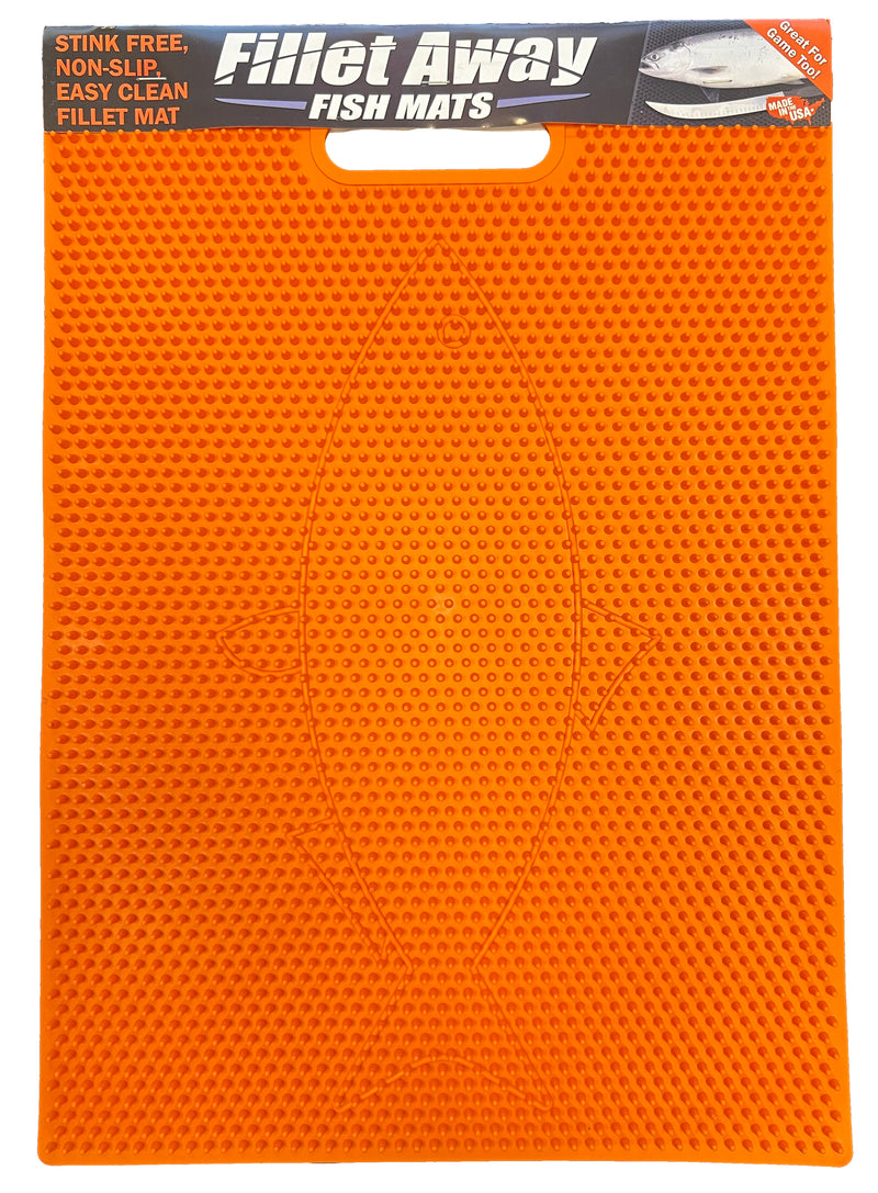 Load image into Gallery viewer, Orange Fillet Away Fish Fillet Mat | Non Slip Fish Cleaning Mat
