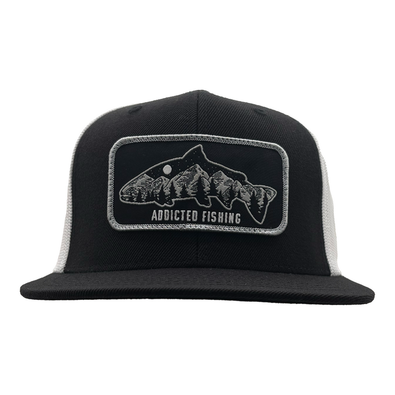 Load image into Gallery viewer, Cascade Chrome Flat Bill Trucker Hat
