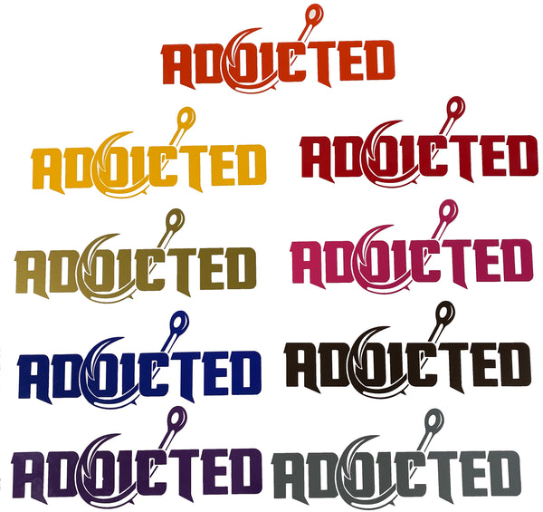 addicted fishing hook cup Addicted 10" Decal (CUSTOM COLOR) – Addicted Fishing