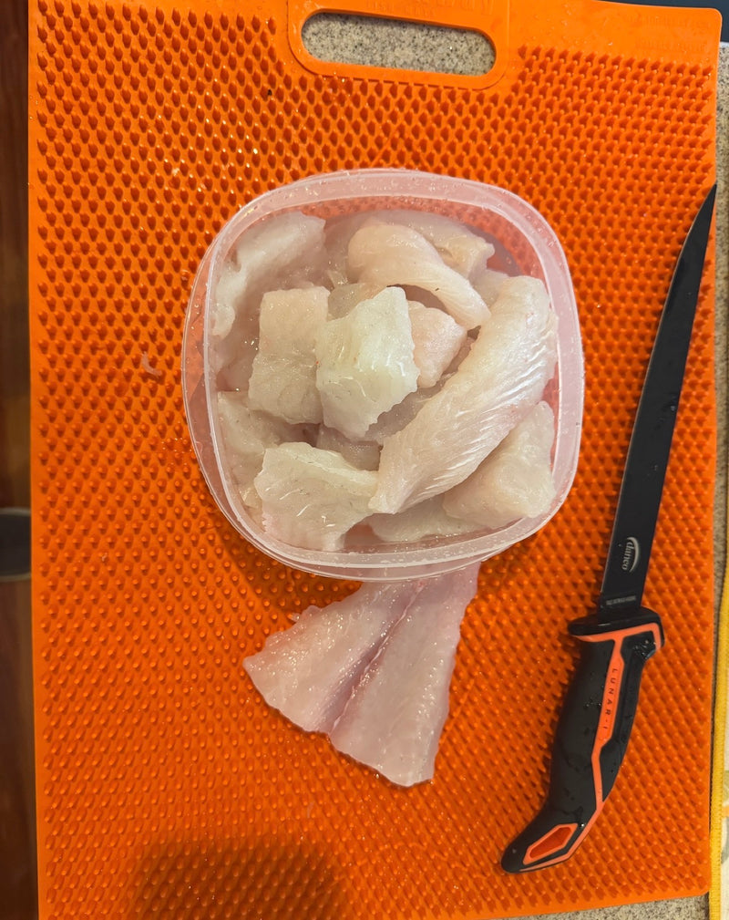 Load image into Gallery viewer, Orange Fillet Away Fish Fillet Mat | Non Slip Fish Cleaning Mat
