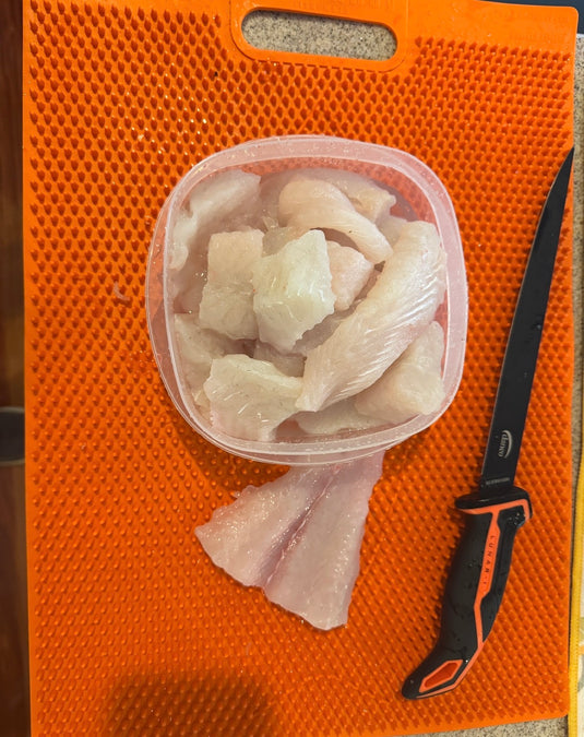 Orange Fillet Away Fish Fillet Mat | Non Slip Fish Cleaning Mat