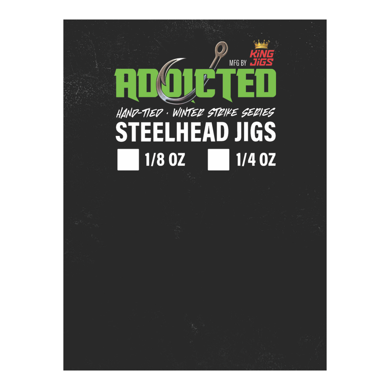 Load image into Gallery viewer, White/Peach Winter Strike Series Steelhead Jigs
