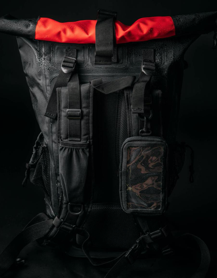 Load image into Gallery viewer, Red 40L Chrome Hunter Waterproof Backpack
