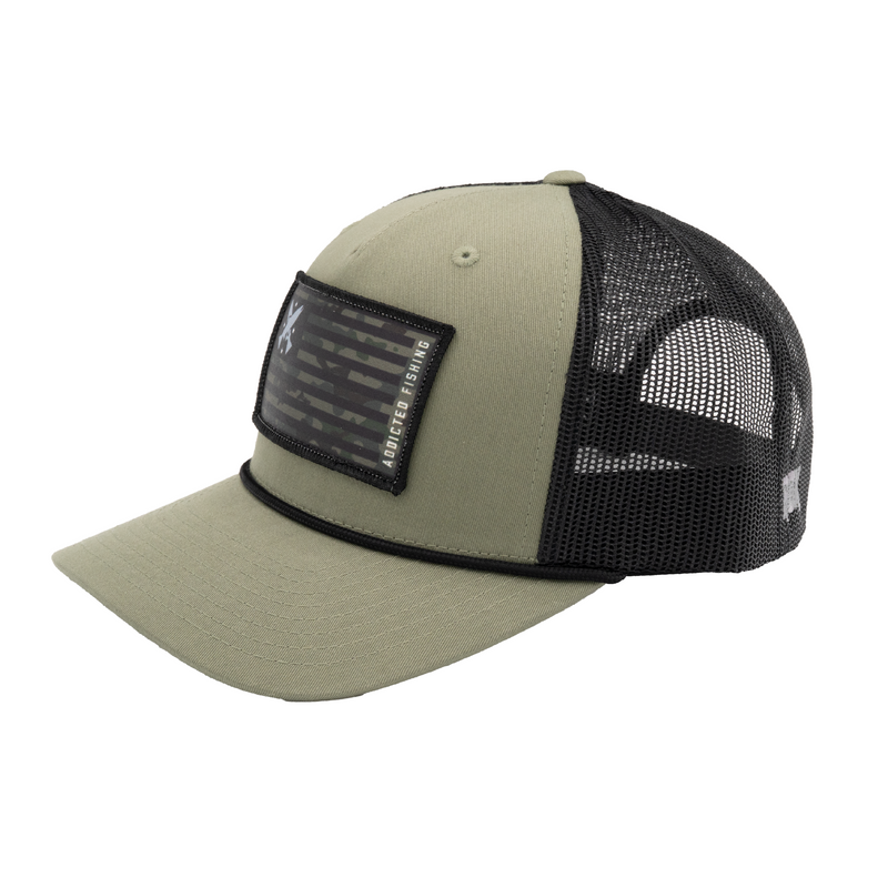 Load image into Gallery viewer, Steelhead Cross Flag Rope Trucker

