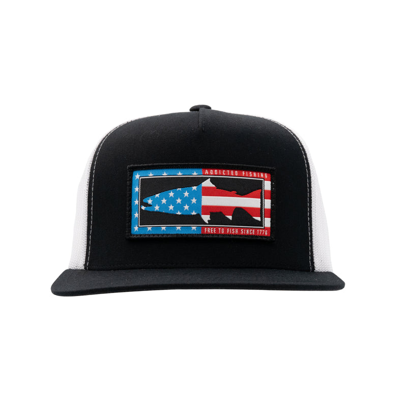 Load image into Gallery viewer, Free To Fish Flat Bill Trucker Hat
