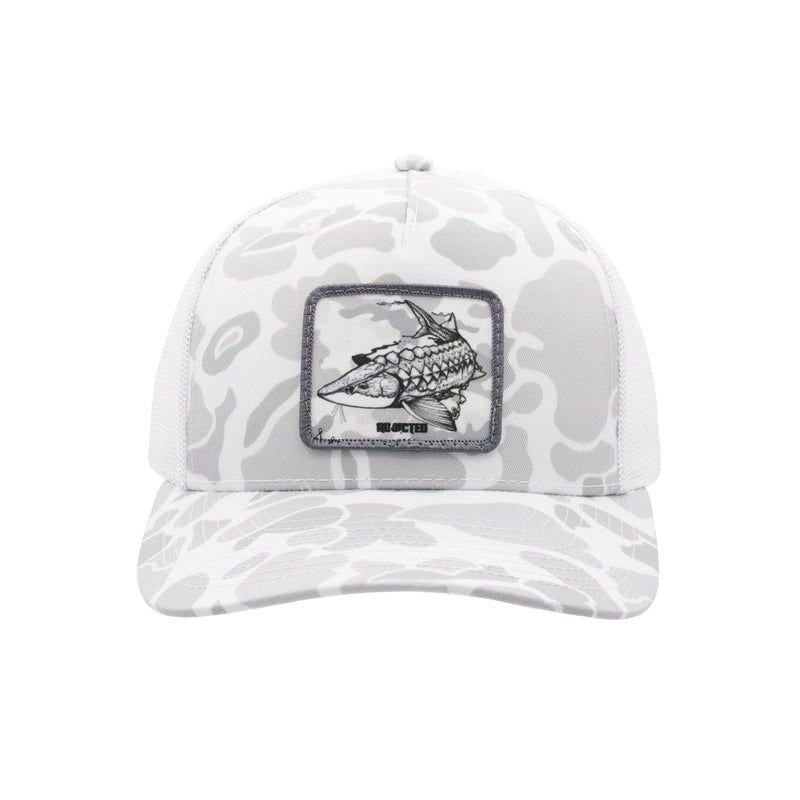Load image into Gallery viewer, Sturgeon Addict White Camo Trucker Hat
