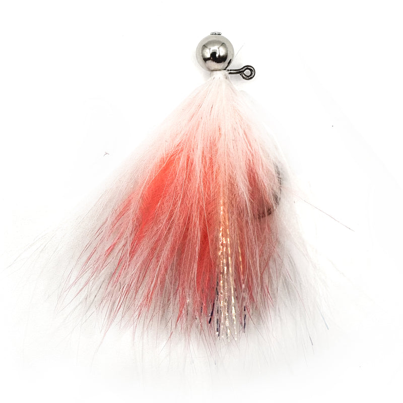 Load image into Gallery viewer, Chrome Crasher Salmon Jig - Peach Crush - Nickel Head
