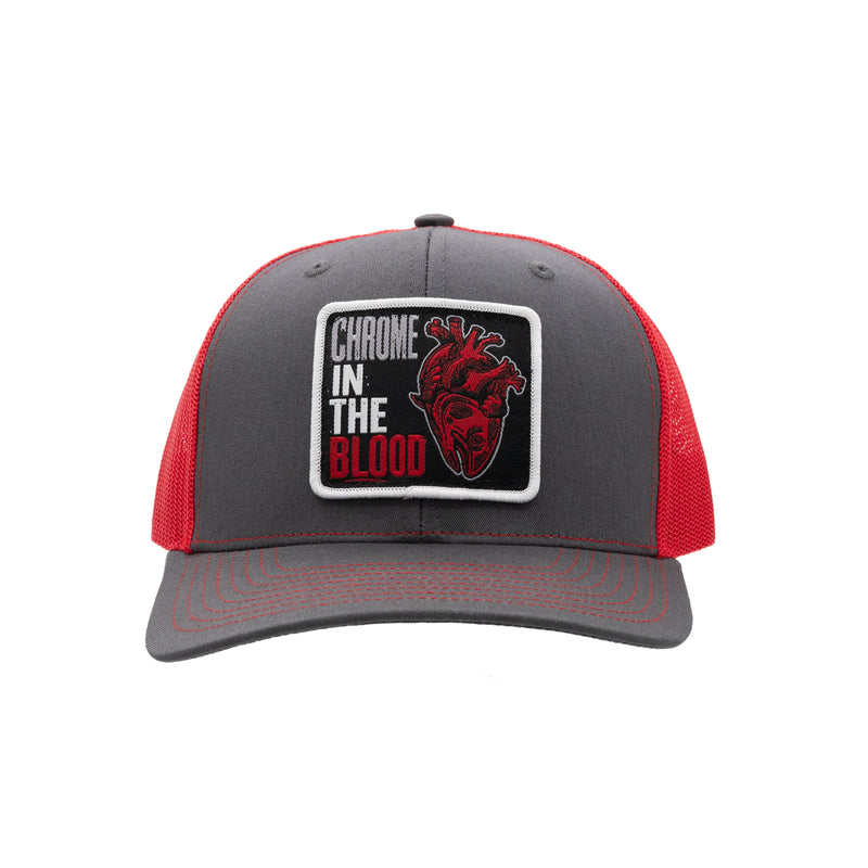 Load image into Gallery viewer, Chrome In The Blood Red Series Trucker Hat
