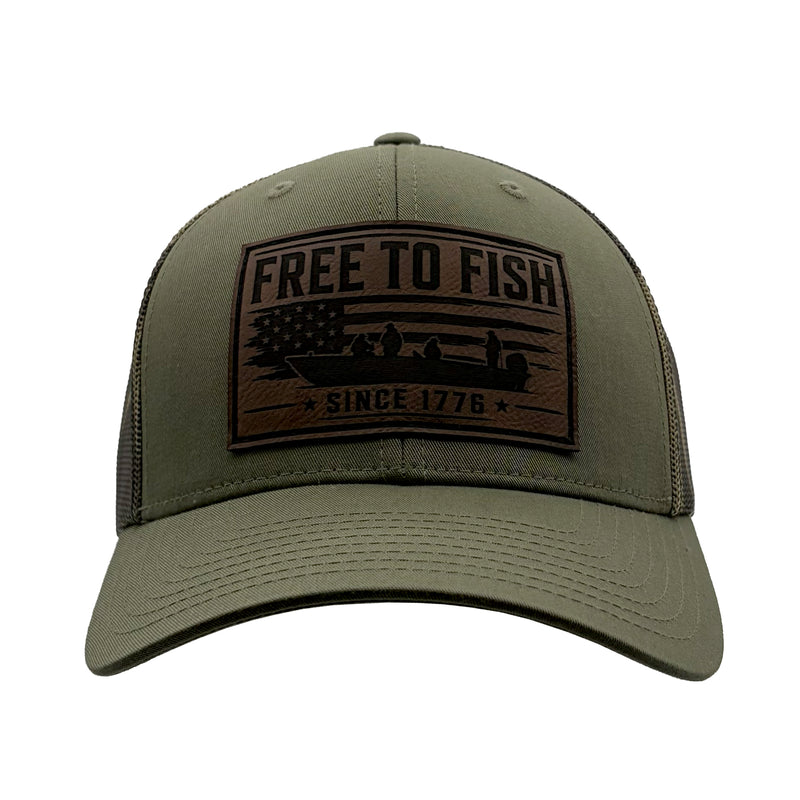 Load image into Gallery viewer, Free To Fish 250th Anniversary Military Camo Trucker Hat
