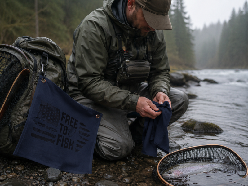 Load image into Gallery viewer, Free To Fish Bait Towel
