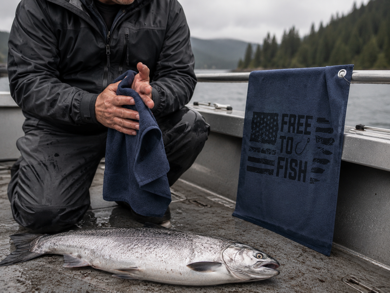 Load image into Gallery viewer, Free To Fish Bait Towel
