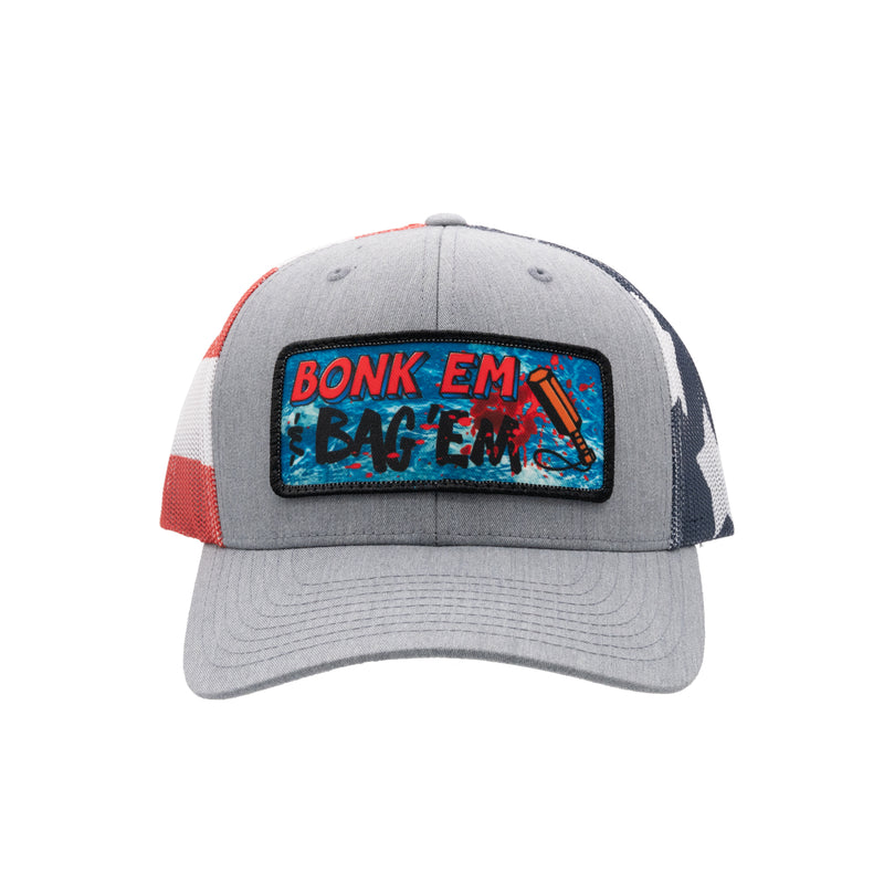 Load image into Gallery viewer, Bonk Em &amp; Bag Em Flag Trucker Hat
