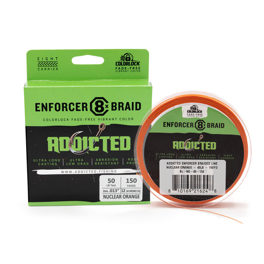 Enforcer 8X Braided Fishing Line - Nuclear Orange