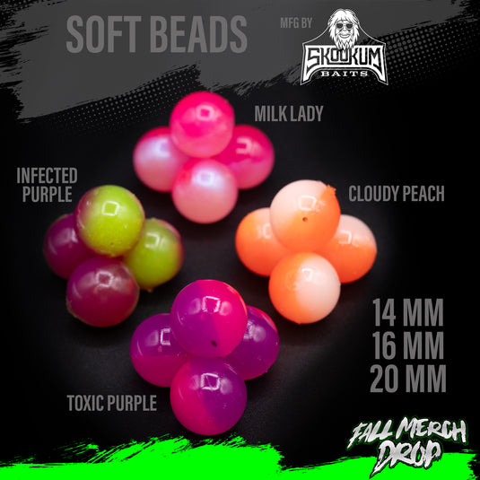 Cloudy Peach Skookum Soft Beads 20Mil