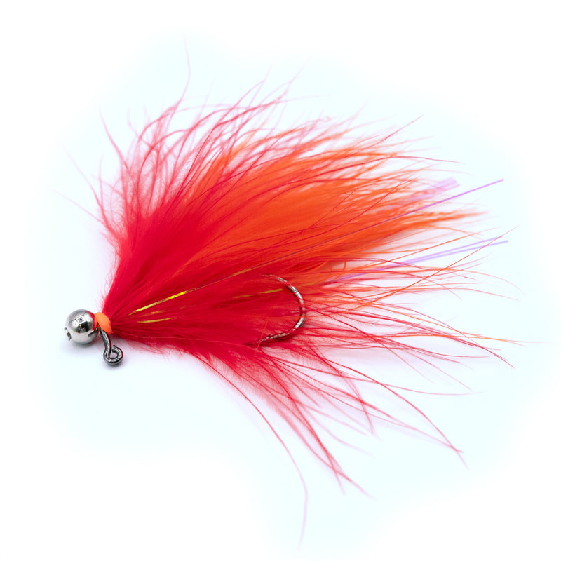 Load image into Gallery viewer, Chrome Crasher Salmon Jig - Fire Shrimp - Nickel Head
