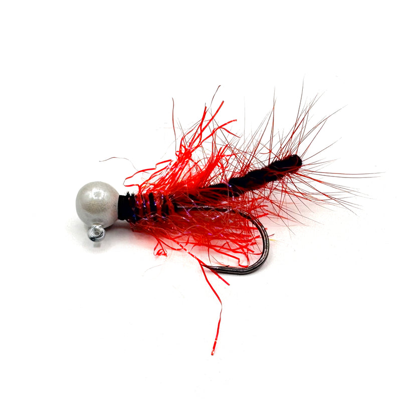 Load image into Gallery viewer, White/Black Winter Strike Series Steelhead Jigs

