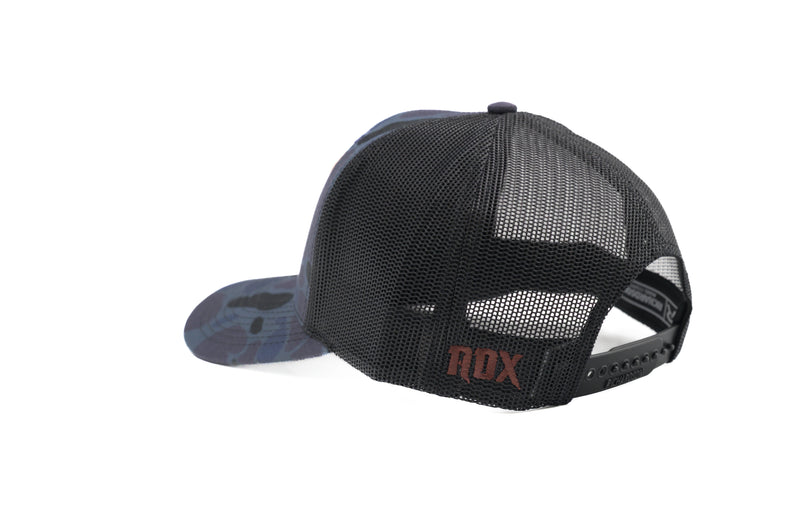 Load image into Gallery viewer, Blue Camo Steelhead Cross Trucker
