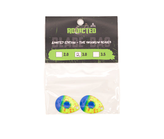 Blue Splatter Skookum Baits Blade Bag 2pk