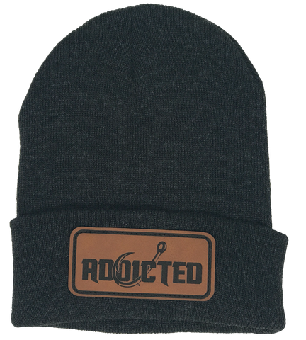 Addicted Classic Leather Patch Beanie