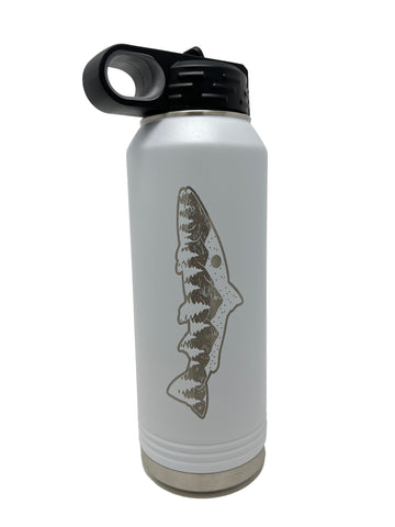 Fish Mt 32oz Stainless Water Bottle With Straw
