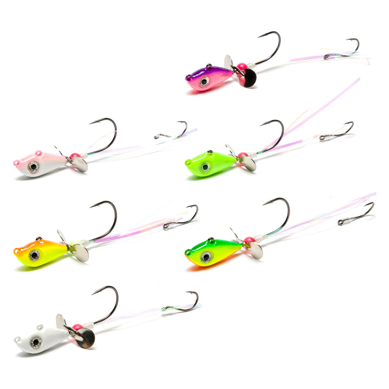 Load image into Gallery viewer, Orange/Chartreuse Walleye Death Spinner

