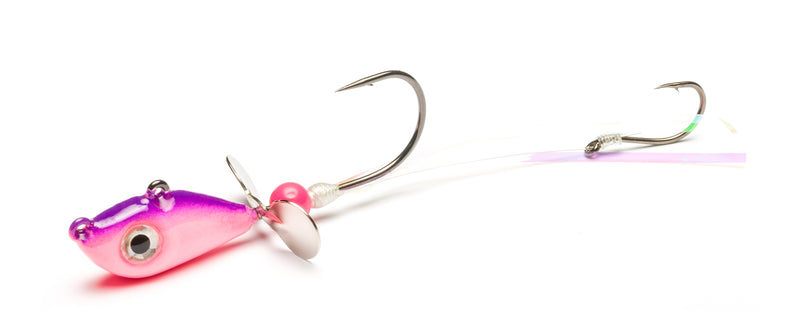Load image into Gallery viewer, Pink/Purple Walleye Death Spinner
