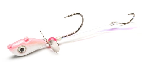 Pink/White Walleye Death Spinner