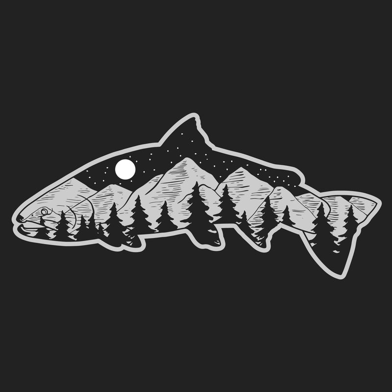 Load image into Gallery viewer, Midnight Black Fish Mountain Hoodie
