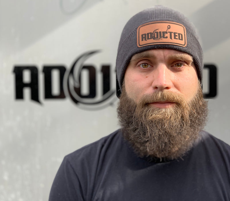 Load image into Gallery viewer, Addicted Classic Leather Patch Beanie
